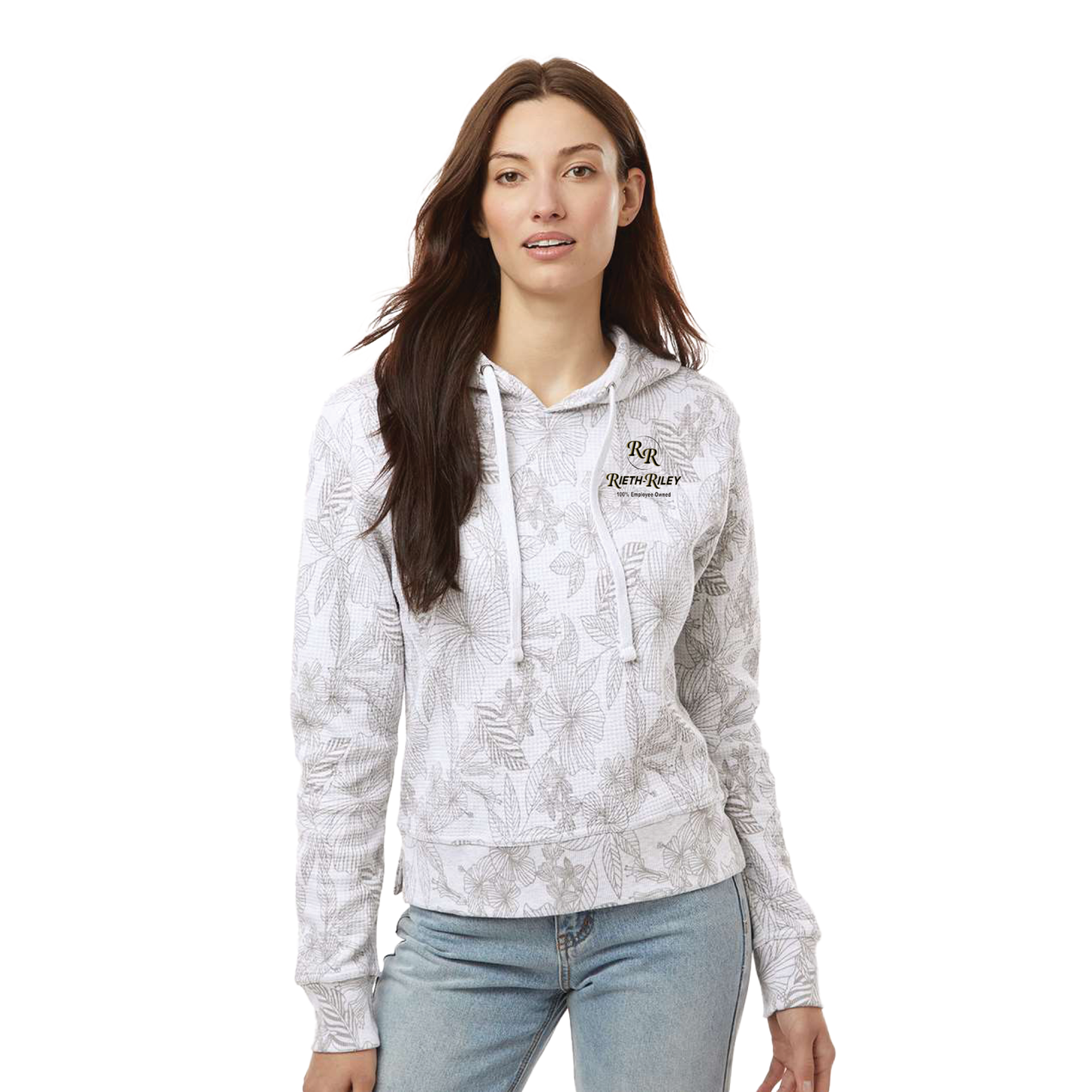 MV Sport Women's Maddie Floral Print Hooded Sweatshirt
