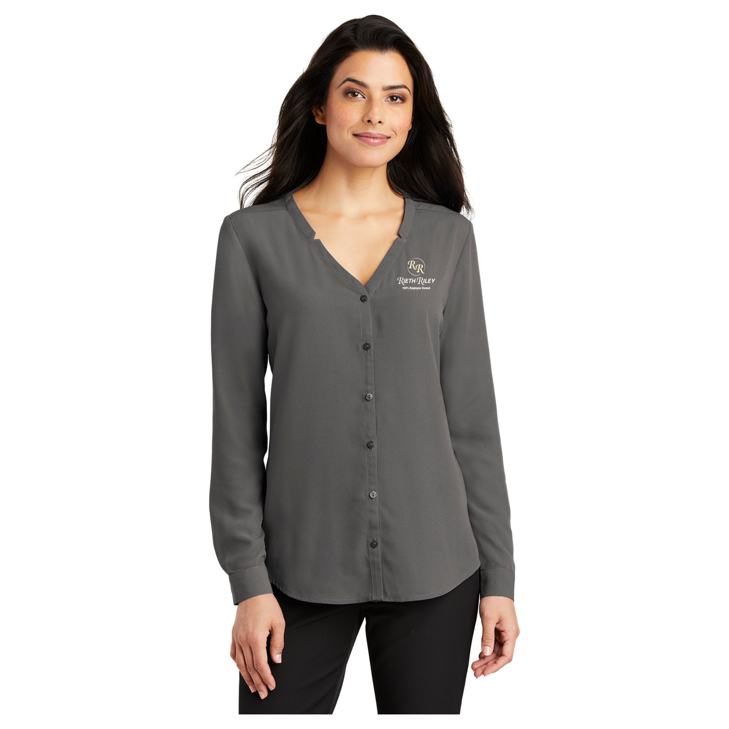 Port Authority ® Ladies Long Sleeve Button-Front Blouse - LW700