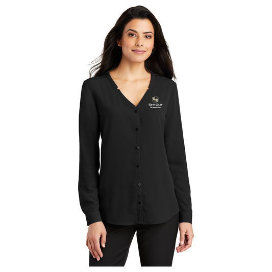 Port Authority ® Ladies Long Sleeve Button-Front Blouse - LW700